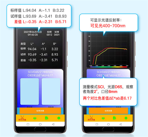 便攜式色差儀可以連接手機和電腦2